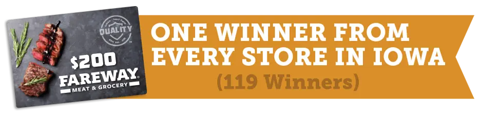 One winner from every store in Iowa