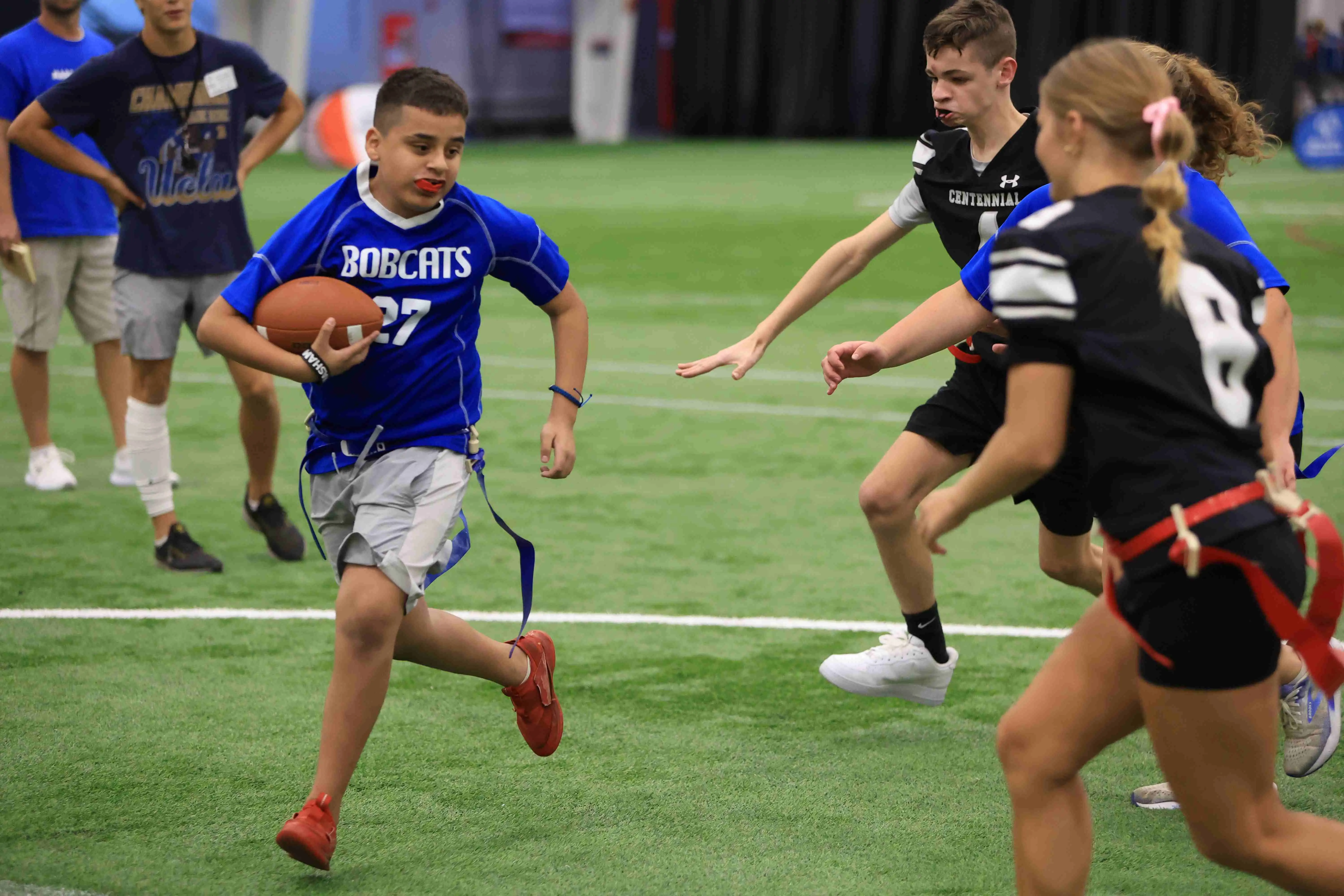 Special Olympics Iowa athletes competing in flag football