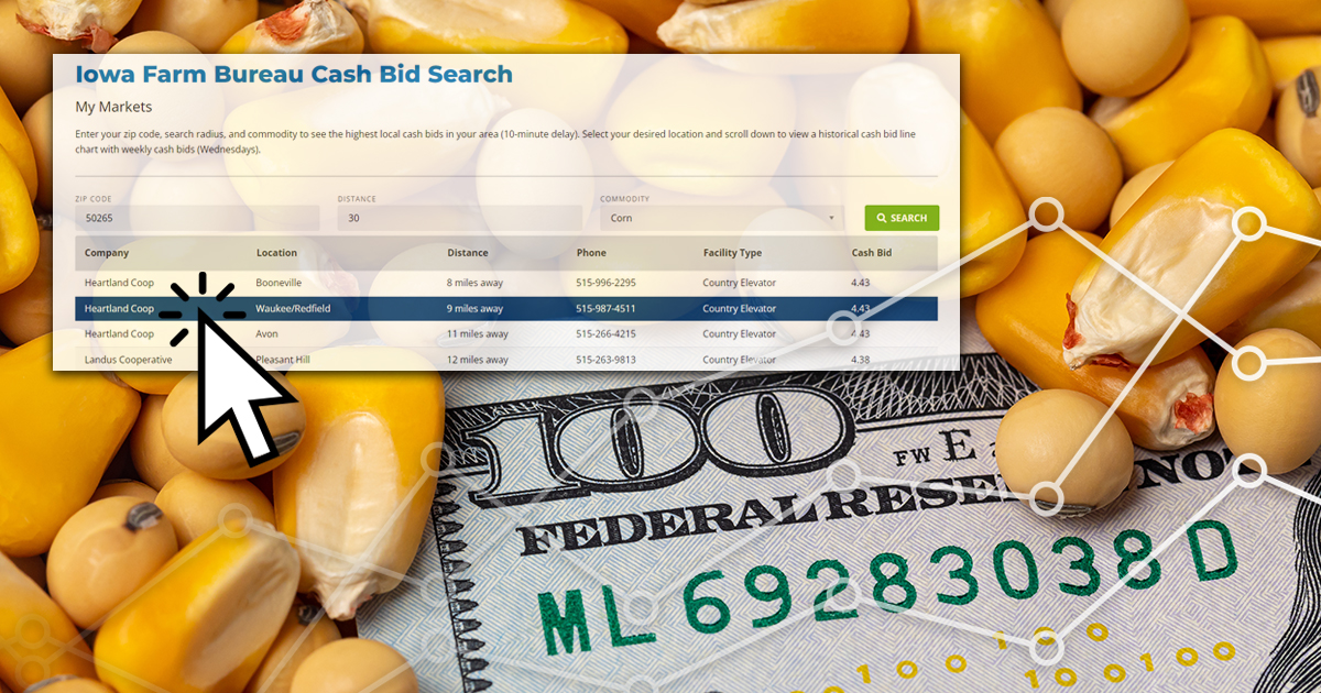 Iowa Farm Bureau Cash Bid Search